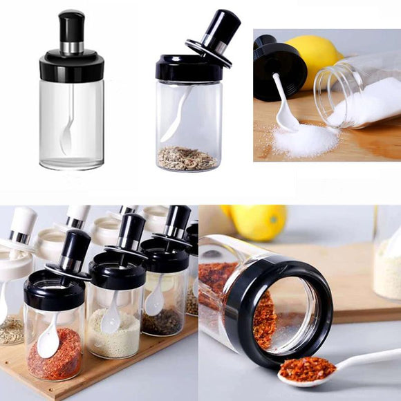 Single 1pc Condiment 250ml Glass Bottle Spice Jar with Spoon