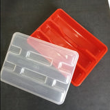Homeket 3-Partition Plastic Cutlery Storage Tray Organizer With Cover ( Random Colors Will Be Sent )
