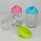 3pcs Glass Jar Bottle Set With Plastic Cover