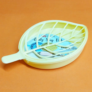 Leaf Shape Plastic Soap Dish Case Holder ( Random Colors Will Be Sent)
