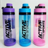 Bright Active Sport 600ml Transparent Plastic Water Bottle