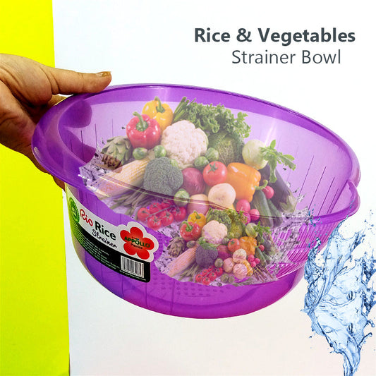 Appollo Rio Rice & Vegetables Transparent Plastic Strainer Drain Bowl ( Random Colors Will Be Sent )