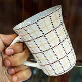 Pack Of 6pcs Large-Size 270ml Square Lines Ceramic Mug Set
