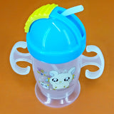 Bear Baby Plastic 200ml Bottle With Nipple Straw