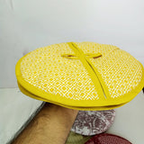 Round 11-inches Foldable Zipper Soft Cloth Roti Daan Basket ( Random Colors Will Be Sent)