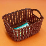 Kiwi Knit-Knot Small Size Storage Rectangle Basket ( Random Colors Will Be Sent)