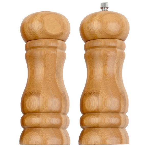 Pack Of 2 Bamboo Wooden Pepper & Salt Grinder & Shaker