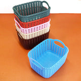 Kiwi Knit-Knot Medium Size Storage Rectangle Basket ( Random Colors Will Be Sent)