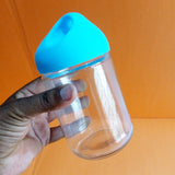 3pcs Glass Jar Bottle Set With Plastic Cover