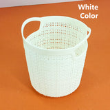 Kiwi Jute Style Round Multi-Purpose Small Size Plastic Storage Basket ( Random Colors Will Be Sent)