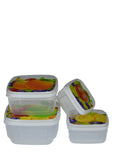 Fresh Small Size Air-Tight Plastic Pack Of 4pcs Square Storage Bowl Set