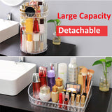360' Degree Rotating  Acrylic Round Cosmetics Organizer With Table Top Lip Stick Holder Large Size