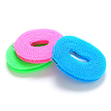 Cloth-Line (5-Meters) Laundry Non-Slip Hanging Rope With Metal Hooks ( Random Colors Will Be Sent)