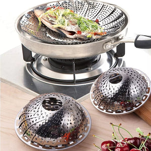 Foldable & Adjustable Stainless Steel Steamer Cooking Basket
