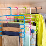 Pack Of 2pcs Multi-Purpose 5-Layer Plastic Scarf & Dupata Organizing Hanger ( Random Colors )