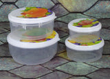 Fresh Pack of 4pcs Small Size Air-Tight Transparent Plastic Round Storage Bowl Set