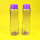 Pack Of 2pcs Transparent Plastic 1 Litre Water Bottle