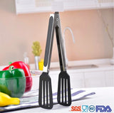 Salad Serving Cooking Medium-Size Tong With Plastic Front Catchers / Holders