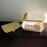 Multi-Purpose 2-Step Plastic Plates & Dish Rack With Self Water Drainage ( Random Colors Will Be Sent)
