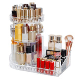 360' Degree Rotating  Acrylic Round Cosmetics Organizer With Table Top Lip Stick Holder Large Size