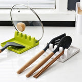 4-Slot Kitchen Plastic Spatula Spoon & Lid Rest Holder ( Random Colors Will Be Sent )