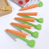 Pack Of 6pcs Carrot Shape Food Bag Sealing Clip Locks With Magnetic Transparent Case