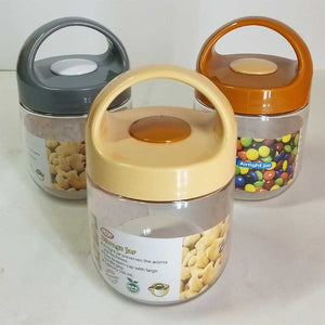 Bright 500ml Plastic Air-Tight Food Storage jar ( Random Color Will be Sent )