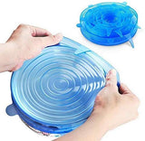 Color Pack Of 6pcs Stretchable Silicon Rubber Food Container Sealing Lid (Random Colors Will Be Sent)