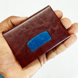 Men Leather Metal Card Holder Case