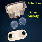 Ideal 2-Compartment Medium-Size Plastic Sealed 1.2-Kg Grain Storage Jar ( Random Colors )