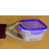 Lavena Square Shape Air Lock 3pcs Food Storage Bowl Set ( Random Colors Will Be Sent)