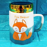 Fox Beaver Ceramic Imported Quality 300ml Mug With Plastic Air-Tight Lid