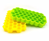 Silicon Honey Comb Soft Rubber Small Ice Cube Mould With Cap ( Random Colors Will be Sent )
