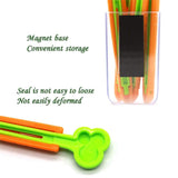 Pack Of 6pcs Carrot Shape Food Bag Sealing Clip Locks With Magnetic Transparent Case