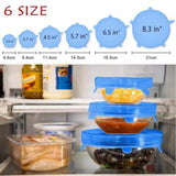 Color Pack Of 6pcs Stretchable Silicon Rubber Food Container Sealing Lid (Random Colors Will Be Sent)