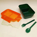 Appollo 2-Portion Mario Plastic Tiffin & Lunch-Box With Spoon Fork ( Random Colors )