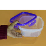 Lavena Square Shape Air Lock 3pcs Food Storage Bowl Set ( Random Colors Will Be Sent)