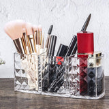 Acrylic 3 Compartment Cosmetics Brush Holder & Organizer