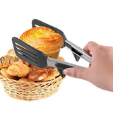 Salad Serving Cooking Medium-Size Tong With Plastic Front Catchers / Holders