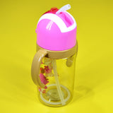 Bear Baby Plastic 300ml Bottle With Nipple Straw