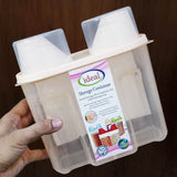 Ideal 2-Compartment Medium-Size Plastic Sealed 1.2-Kg Grain Storage Jar ( Random Colors )