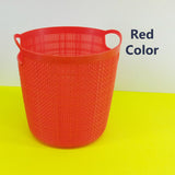 Kiwi Jute Style Round Multi-Purpose Small Size Plastic Storage Basket ( Random Colors Will Be Sent)