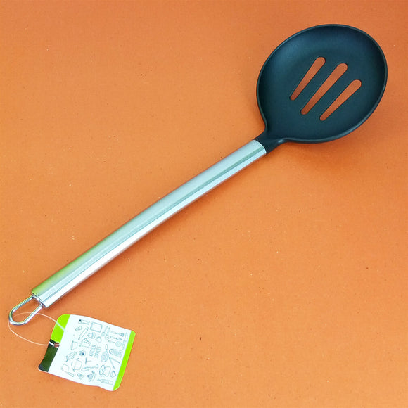 Non-Stick Plastic Medium-Size Round Spatula With Stainless Steel Handle