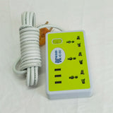 Zndq Electric Wire Extension Lead With 3 USB-Charging Sockets