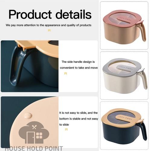 Maxware 4-Section Plastic Spices Organizer Partition Box Mug With Spoon ( Random Colors Will Be Sent )