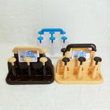 Unique Plastic Glass Stand 6-Placements (Random Colors Will be Sent)