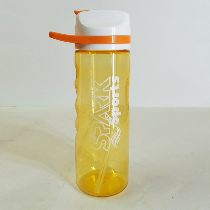 Bright 700ml Spark Sports Plastic Water Bottle With Straw (Random Colors Will Be Sent )