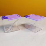 Novel Pack Of 2pcs Small-Size 150-Grams Air-Tight Crystal Plastic Jar ( Random Colors )