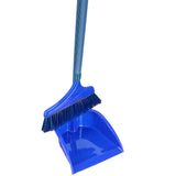 Standing Dustpan & Brush Sweeper Set With Plastic Handle ( Random Colors)