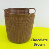 Kiwi Jute Style Round Multi-Purpose Small Size Plastic Storage Basket ( Random Colors Will Be Sent)